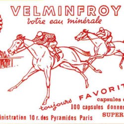 Ancienne publicite eau minerale Velleminfroy