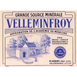 Étiquette bouteille Velleminfroy pavillon