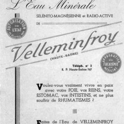 Ancienne pub bienfaits Velleminfroy coté recto
