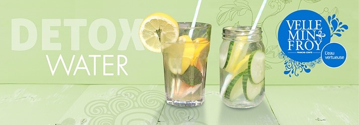 Recette detox water avec eau minérale de Velleminfroy