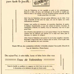 Ancien tract de l'au la plus riche en calcium Velleminfroy